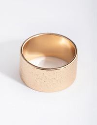 Gold Textured Wide Band Ring - link has visual effect only