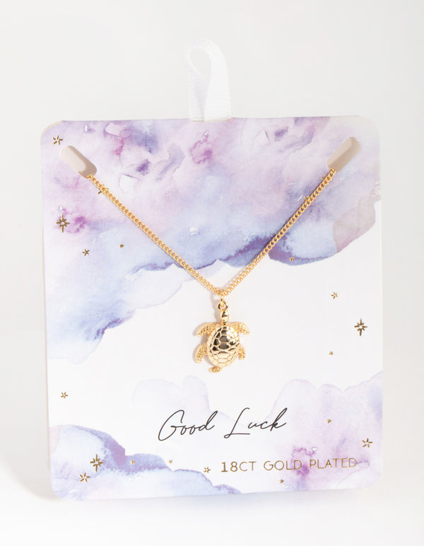18ct Gold Plated Turtle Charm Necklace