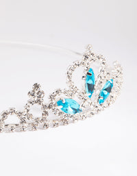 Kids Silver & Aqua Diamante Tiara Headband - link has visual effect only