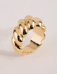 Gold Plated Croissant Ring - link has visual effect only