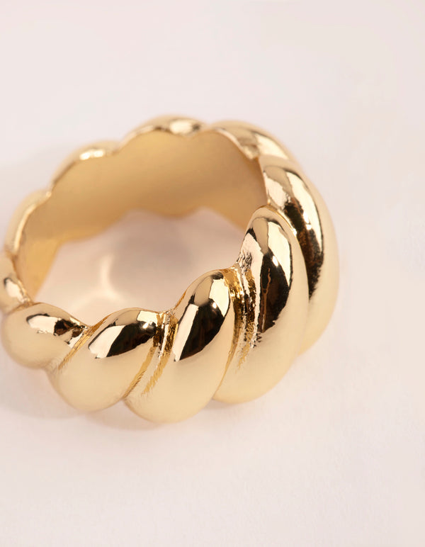 Gold Plated Croissant Ring