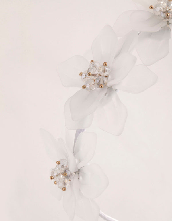 Frosted Acrylic Beaded Flower Headband