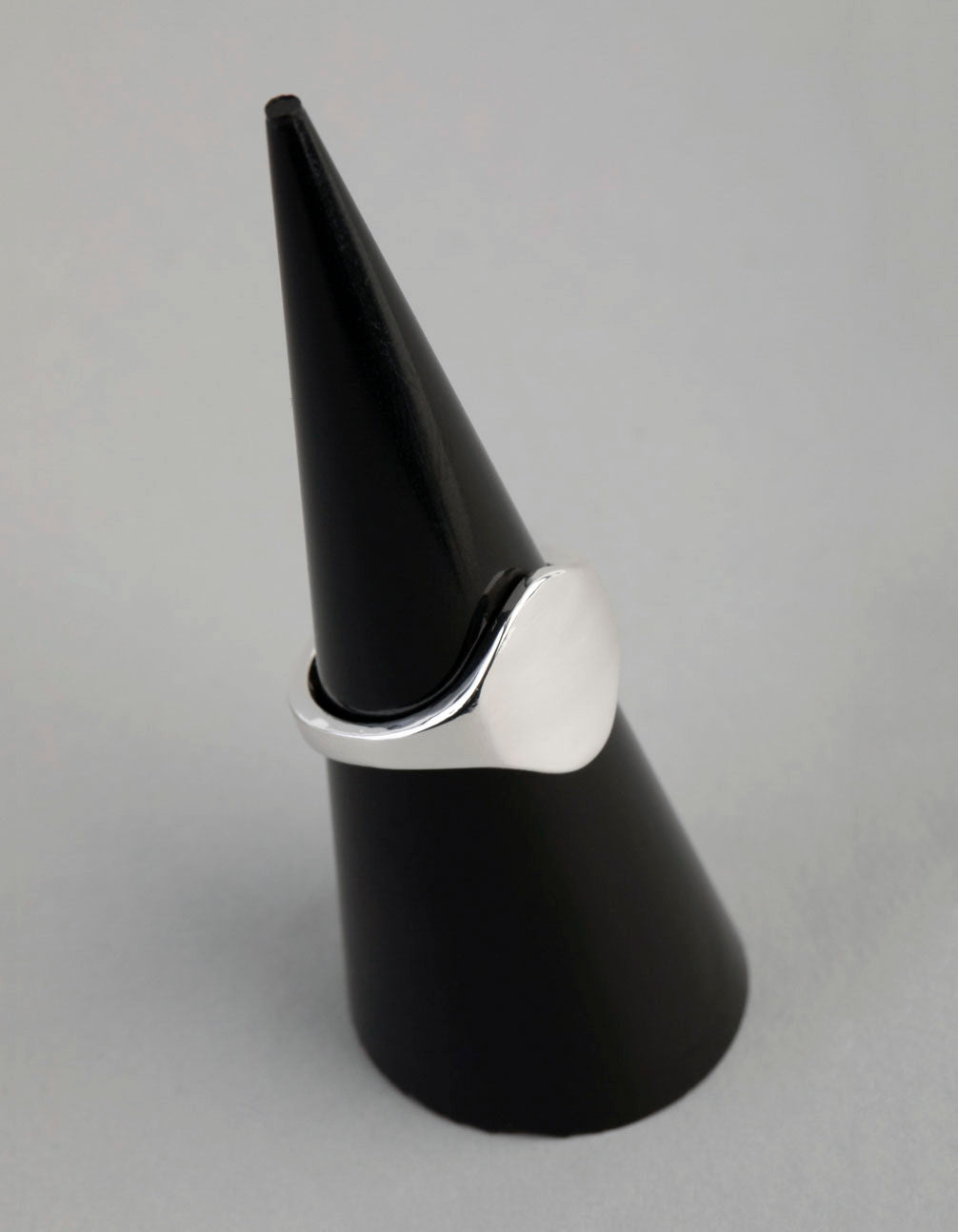 Silver Plated Brass Asymmetrical Signet Pinky Ring