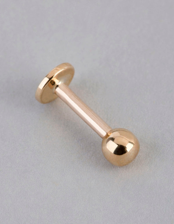 9ct Gold Polished Ball Flat Back