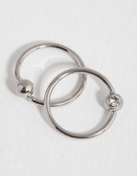 Surgical Steel Diamante Hoop Earring - link has visual effect only