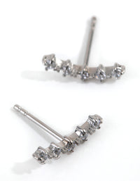 Surgical Steel Cubic Zirconia Crawler Stud Earring - link has visual effect only