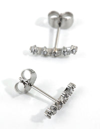 Surgical Steel Cubic Zirconia Crawler Stud Earring - link has visual effect only