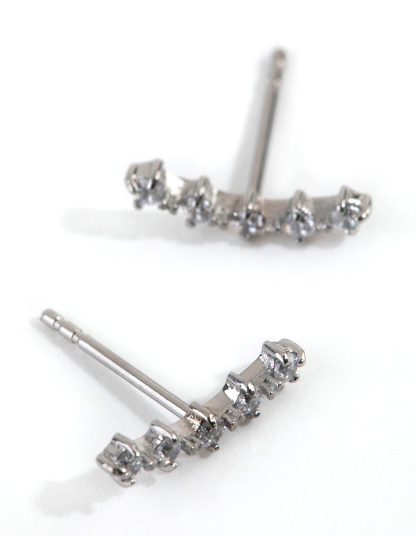 Surgical Steel Cubic Zirconia Crawler Stud Earring