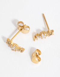 Surgical Steel Gold Shooting Star Stud Earring - link has visual effect only