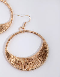 Gold Wire Wrap Circle Drop Earrings - link has visual effect only