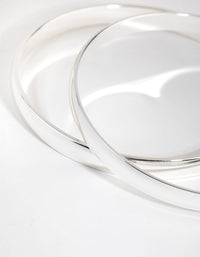 Silver Plated Plain Hoop Bangle Bracelet - link has visual effect only