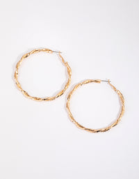 Gold Double Twist Hoop Earrings - link has visual effect only