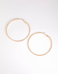 Gold Large Flat Hoop Earrings - link has visual effect only