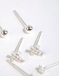 Sterling Silver Cross & Diamante Stud Earring Pack - link has visual effect only