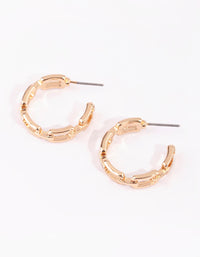 Gold Flat Chain Hoop Earrings - link has visual effect only