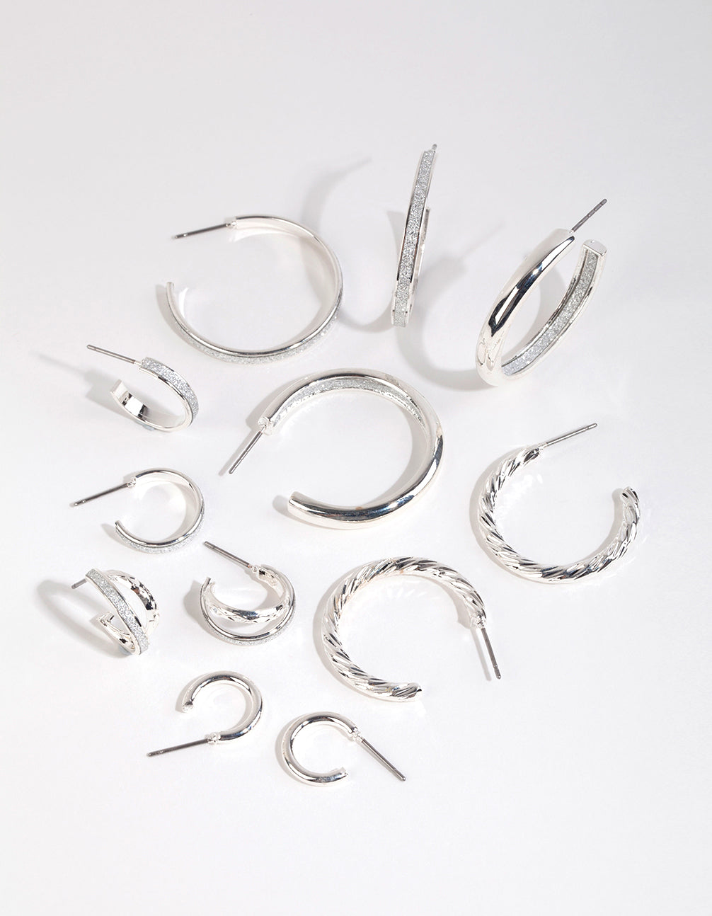 Silver Glitter Paper Earring 6-Pack