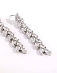 Rhodium Cubic Zirconia Marquise Drop Earrings - link has visual effect only