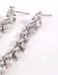 Silver Cubic Zirconia Marquise Drop Earrings - link has visual effect only