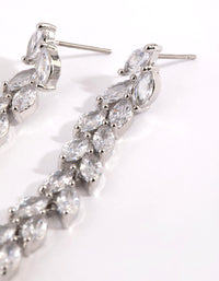 Rhodium Cubic Zirconia Marquise Drop Earrings - link has visual effect only