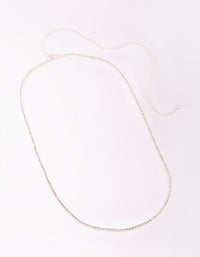 Silver Diamante Waist Chain - link has visual effect only