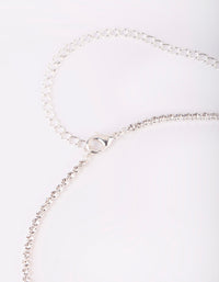 Silver Diamante Waist Chain - link has visual effect only