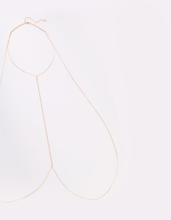 Gold Delicate Diamante Body Chain