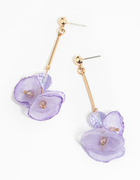 Purple Flower Drop Earrings - link has visual effect only