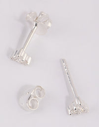 Sterling Silver Cubic Zirconia Triangular Stud Earrings - link has visual effect only