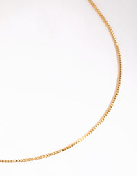 Gold Plated Short Box Chain Necklace - link has visual effect only
