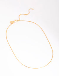Gold Plated Short Box Chain Necklace - link has visual effect only