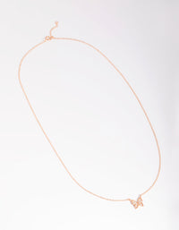 Rose Gold Plated Sterling Silver Butterfly Necklace - link has visual effect only
