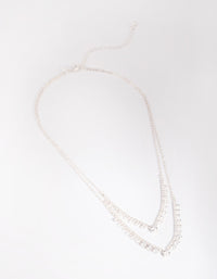 Silver Cubic Zirconia Point Necklace - link has visual effect only