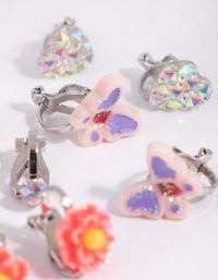 Kids Butterfly & Heart Clip-On Earrings - link has visual effect only