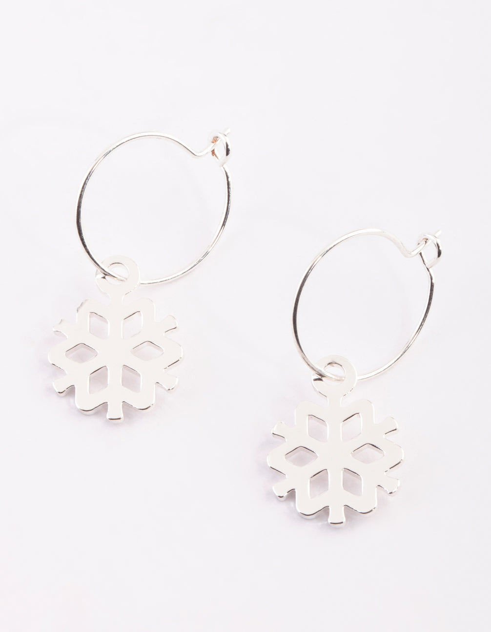 Festive Snowflake Hoop Earrings