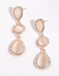 Rose Gold Teardrop Diamante Earrings - link has visual effect only