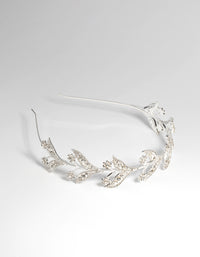 Silver Diamante Encrusted Leaf Headband - link has visual effect only