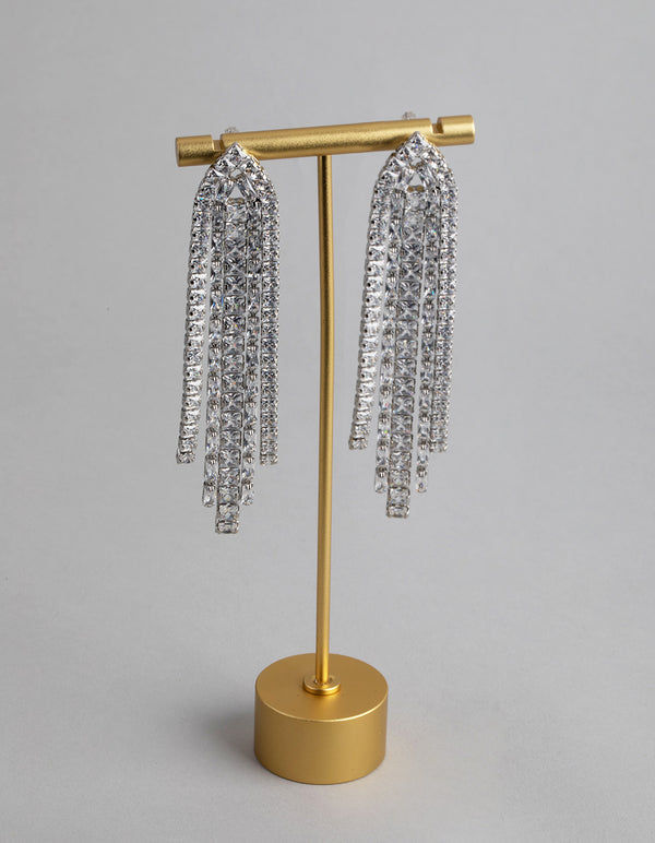 Silver Cup Chain Drop Earrings