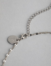 Silver Cubic Zirconia Dainty Deco Necklace - link has visual effect only