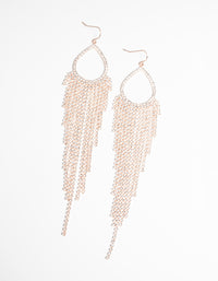 Rose Gold Diamante Drop Earrings - link has visual effect only