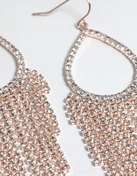 Rose Gold Diamante Drop Earrings - link has visual effect only