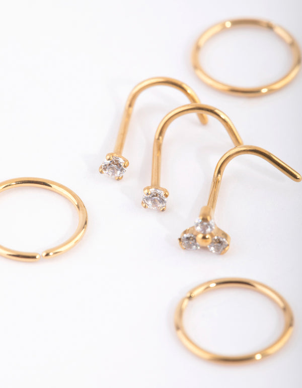 Titanium Diamante Nose Studs