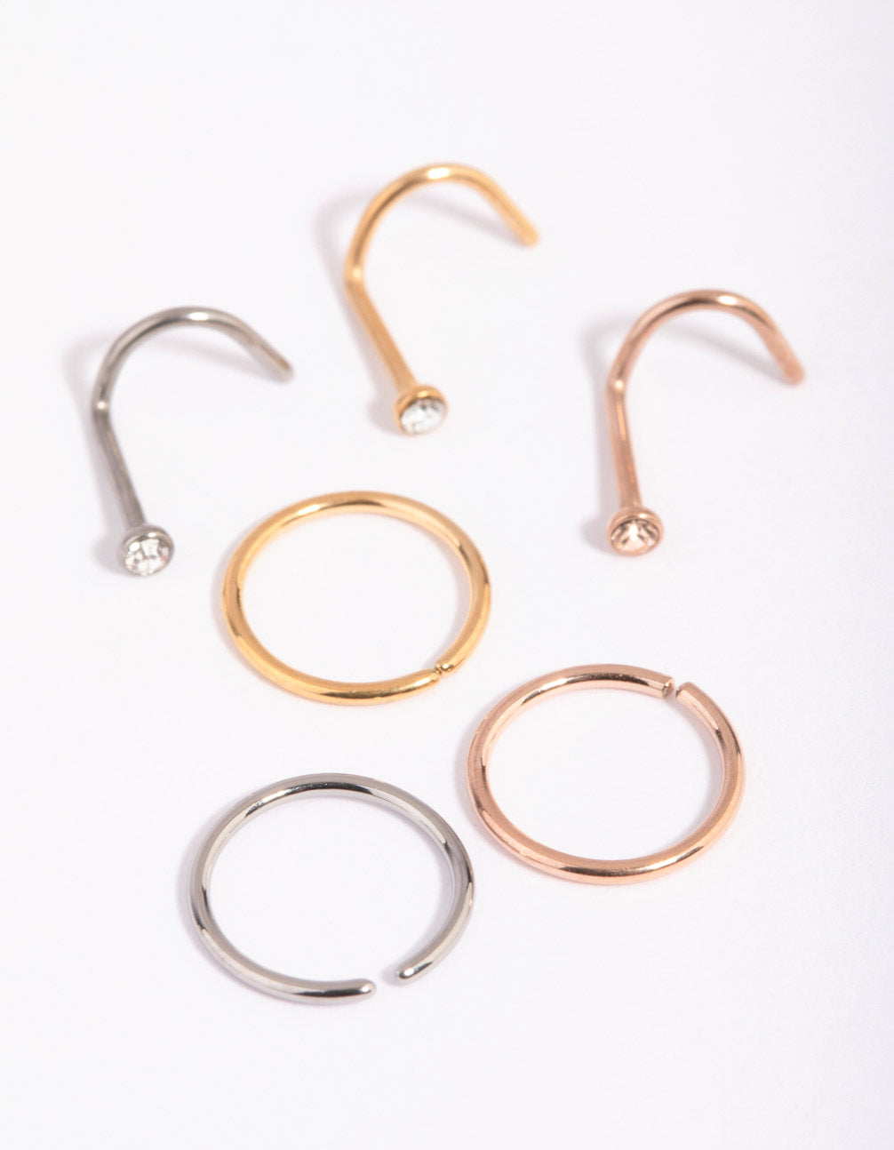 Titanium Nose Stud 6-Pack