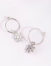 Festive Snowflake Hoop Earrings - link has visual effect only
