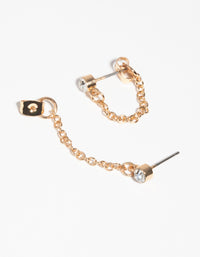 Gold Diamante Chain Earrings - link has visual effect only