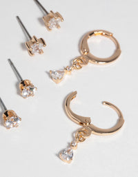 Gold Star Earrings with Cubic Zirconia - link has visual effect only