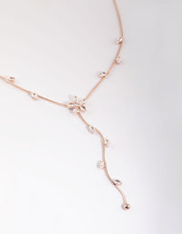 Rose Gold Cubic Zirconia Flower Vine Necklace - link has visual effect only