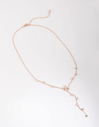 Rose Gold Cubic Zirconia Flower Vine Necklace - link has visual effect only