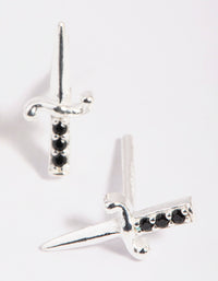 Sterling SIlver Dagger Stud Earrings - link has visual effect only