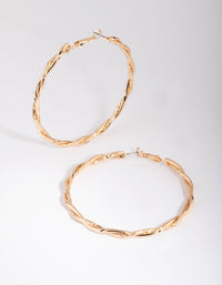 Gold Twisted Hoop Earrings - link has visual effect only