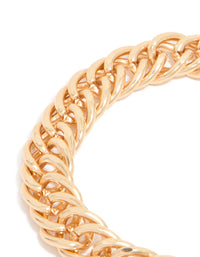 Gold Chain Link Bracelet - link has visual effect only